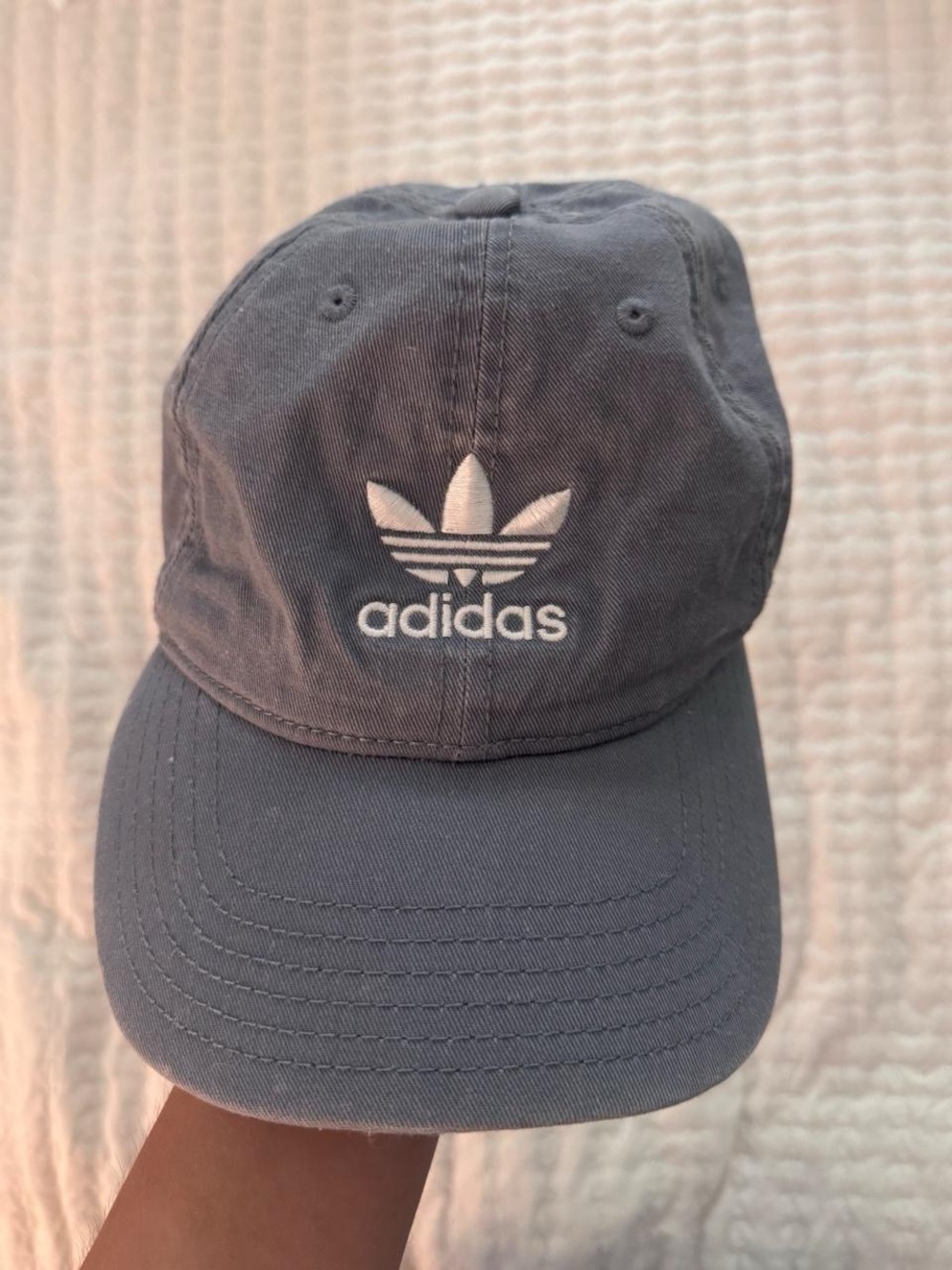 Adidas blue/gray relaxed strap back hat